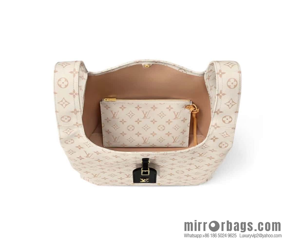 [Boutique‑grade] M24409 white flower shopping bag series ATLANTIS vegetable basket large handbag M46821 24409 white flower
