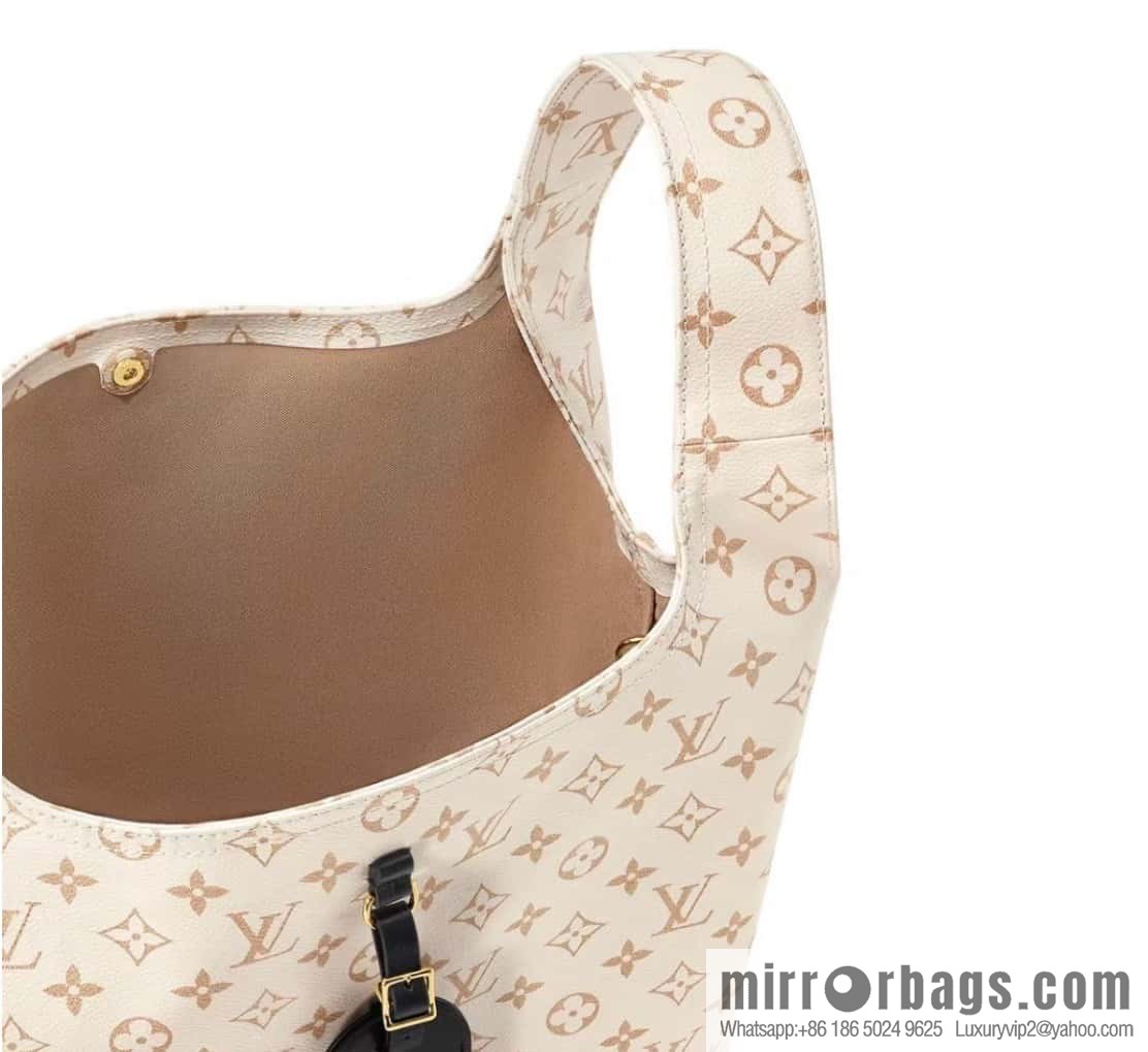 [Boutique‑grade] M24409 white flower shopping bag series ATLANTIS vegetable basket large handbag M46821 24409 white flower