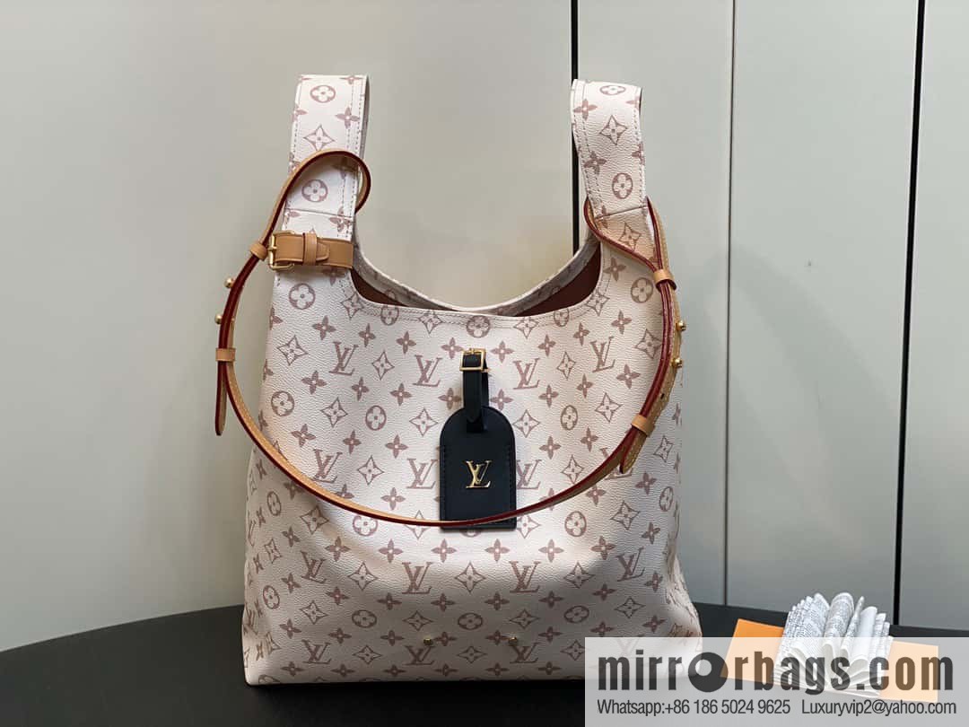 [Boutique‑grade] M24409 white flower shopping bag series ATLANTIS vegetable basket large handbag M46821 24409 white flower