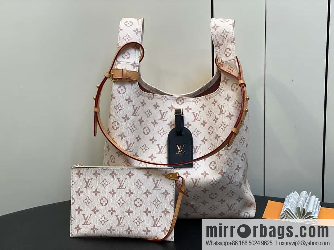 [Boutique‑grade] M24409 white flower shopping bag series ATLANTIS vegetable basket large handbag M46821 24409 white flower