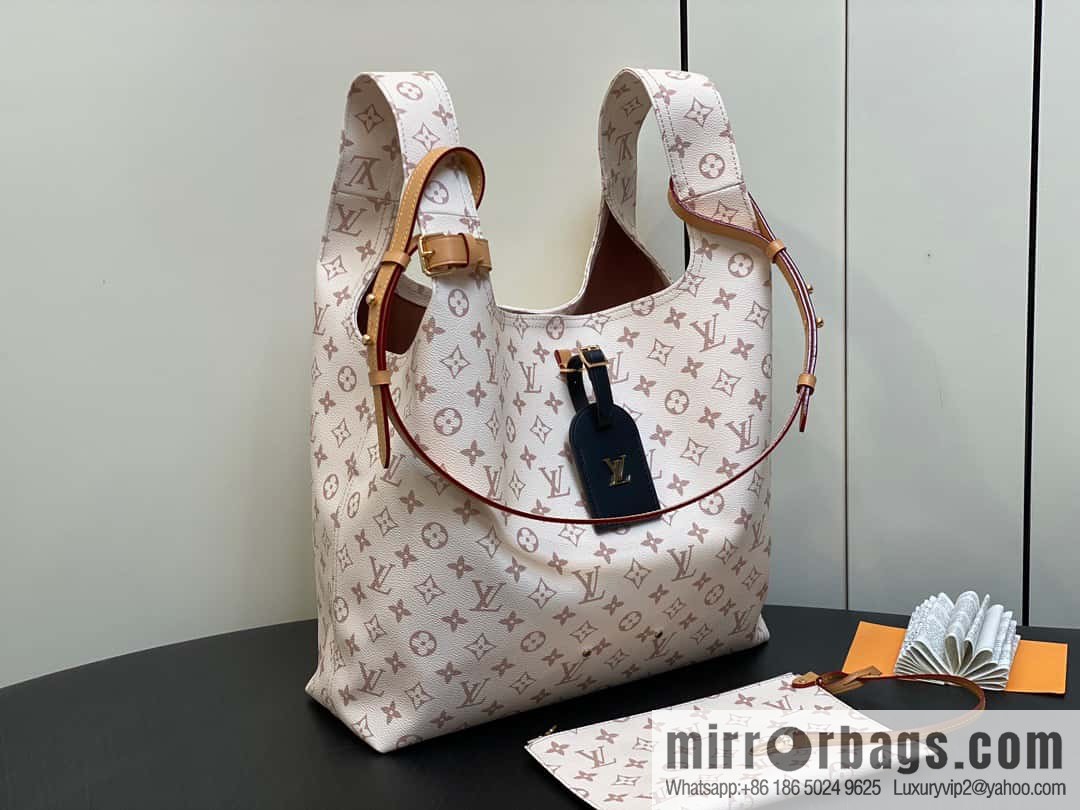 [Boutique‑grade] M24409 white flower shopping bag series ATLANTIS vegetable basket large handbag M46821 24409 white flower