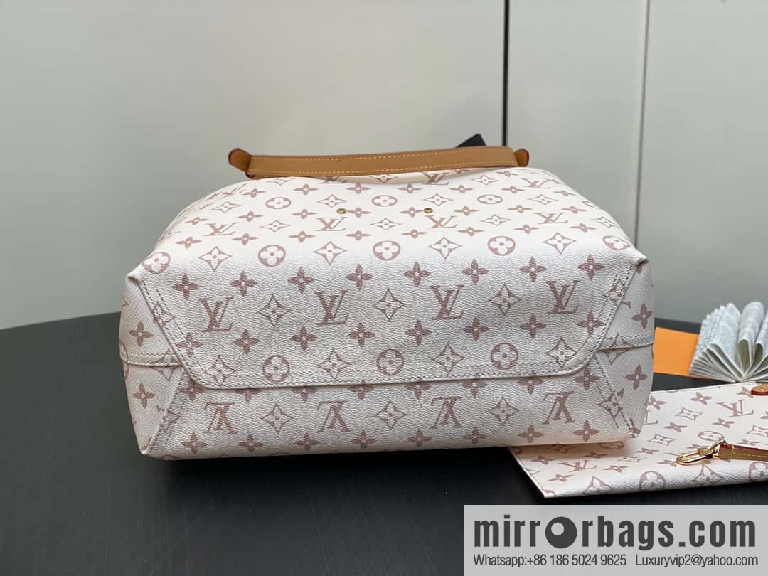 [Boutique‑grade] M24409 white flower shopping bag series ATLANTIS vegetable basket large handbag M46821 24409 white flower