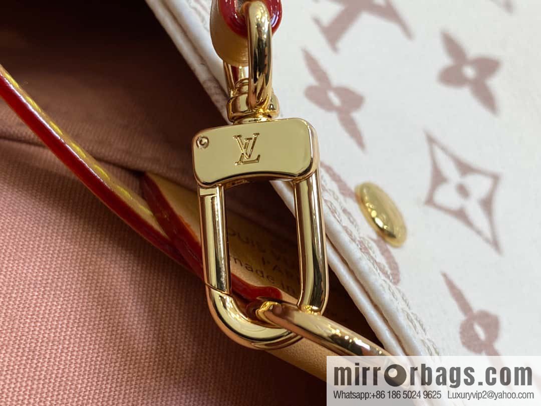 [Boutique‑grade] M24409 white flower shopping bag series ATLANTIS vegetable basket large handbag M46821 24409 white flower