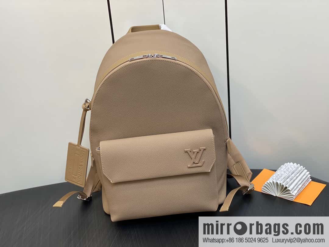 [Premium‑quality] M23708 apricot, full leather backpack series TAKEOFF backpack LV NEW BACKPACK backpack