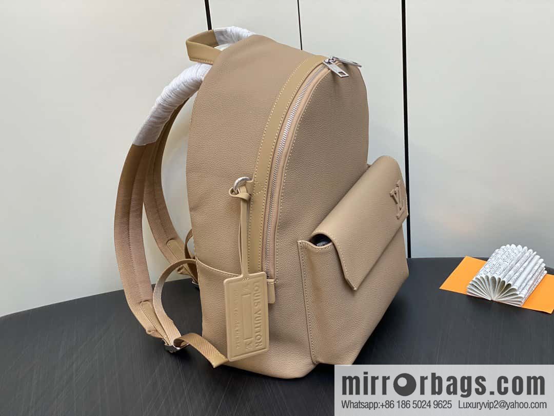 [Premium‑quality] M23708 apricot, full leather backpack series TAKEOFF backpack LV NEW BACKPACK backpack
