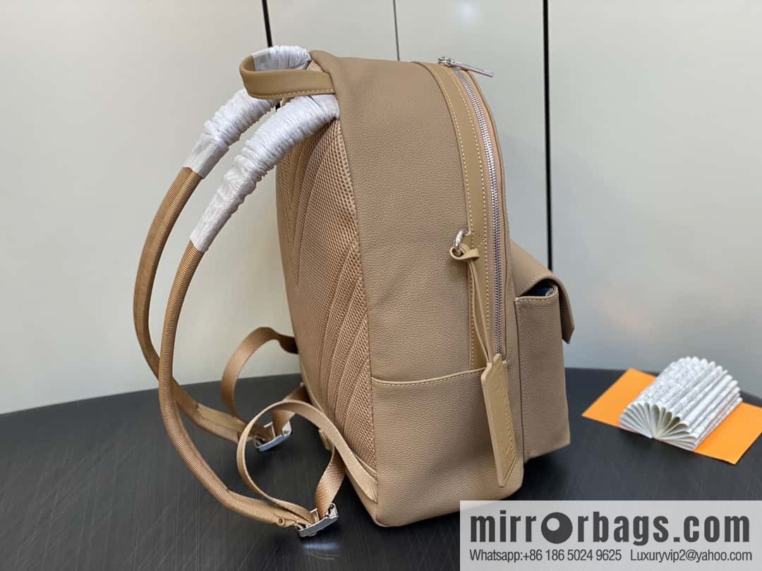 [Premium‑quality] M23708 apricot, full leather backpack series TAKEOFF backpack LV NEW BACKPACK backpack