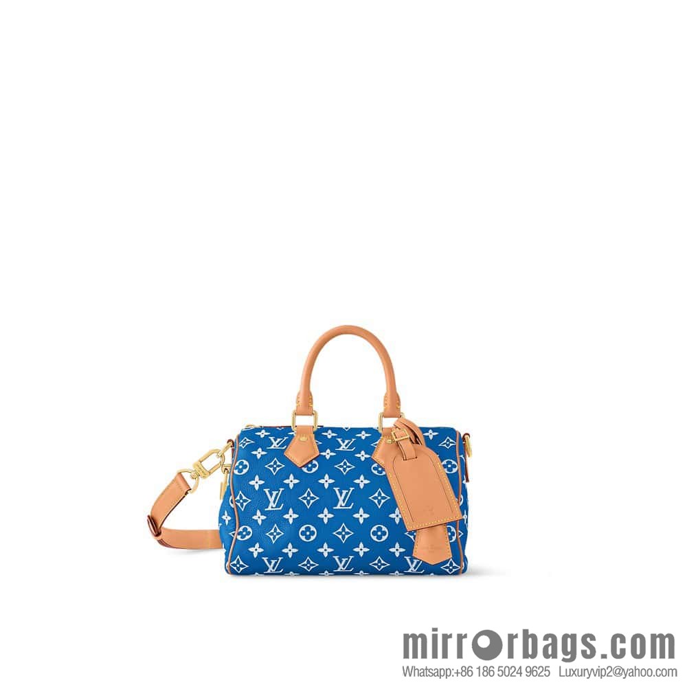 [Boutique‑grade] M24424 blue SPEEDY P9 BANDOULIZRE25 handbag