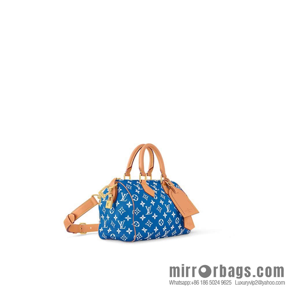 [Boutique‑grade] M24424 blue SPEEDY P9 BANDOULIZRE25 handbag