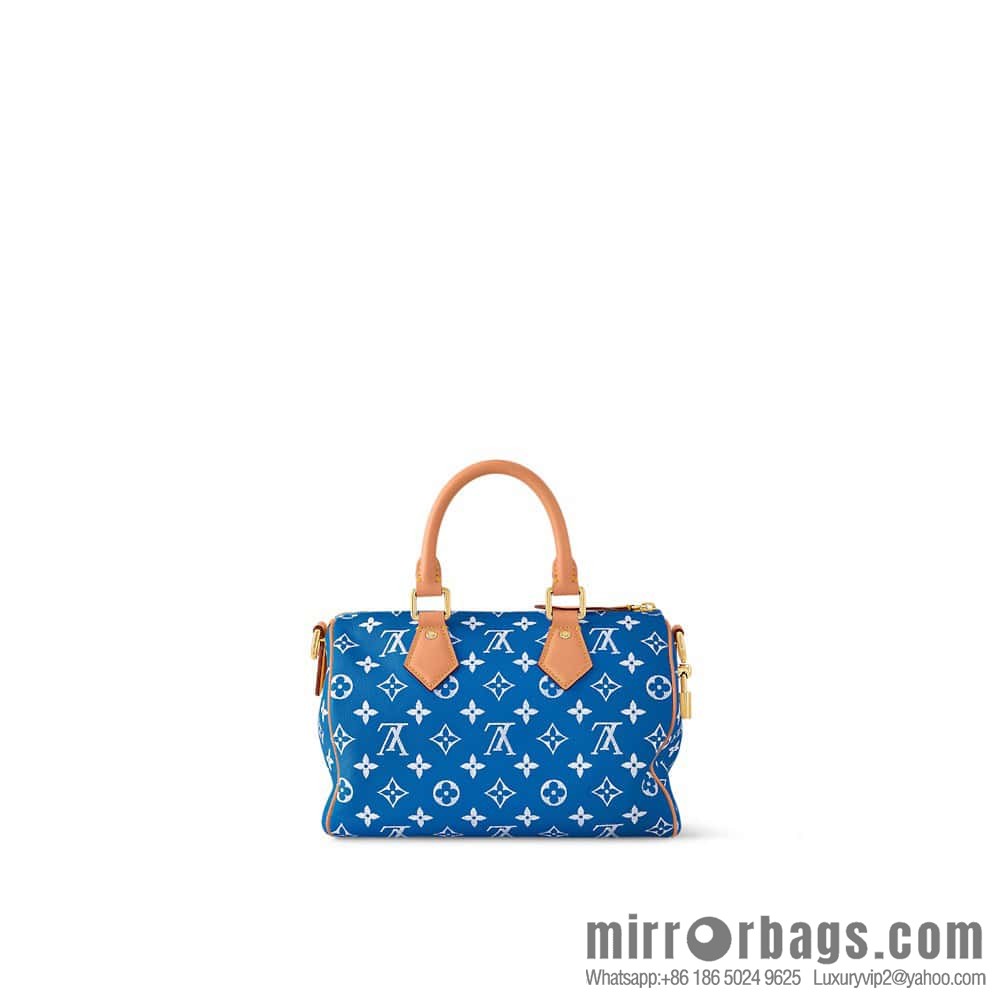 [Boutique‑grade] M24424 blue SPEEDY P9 BANDOULIZRE25 handbag