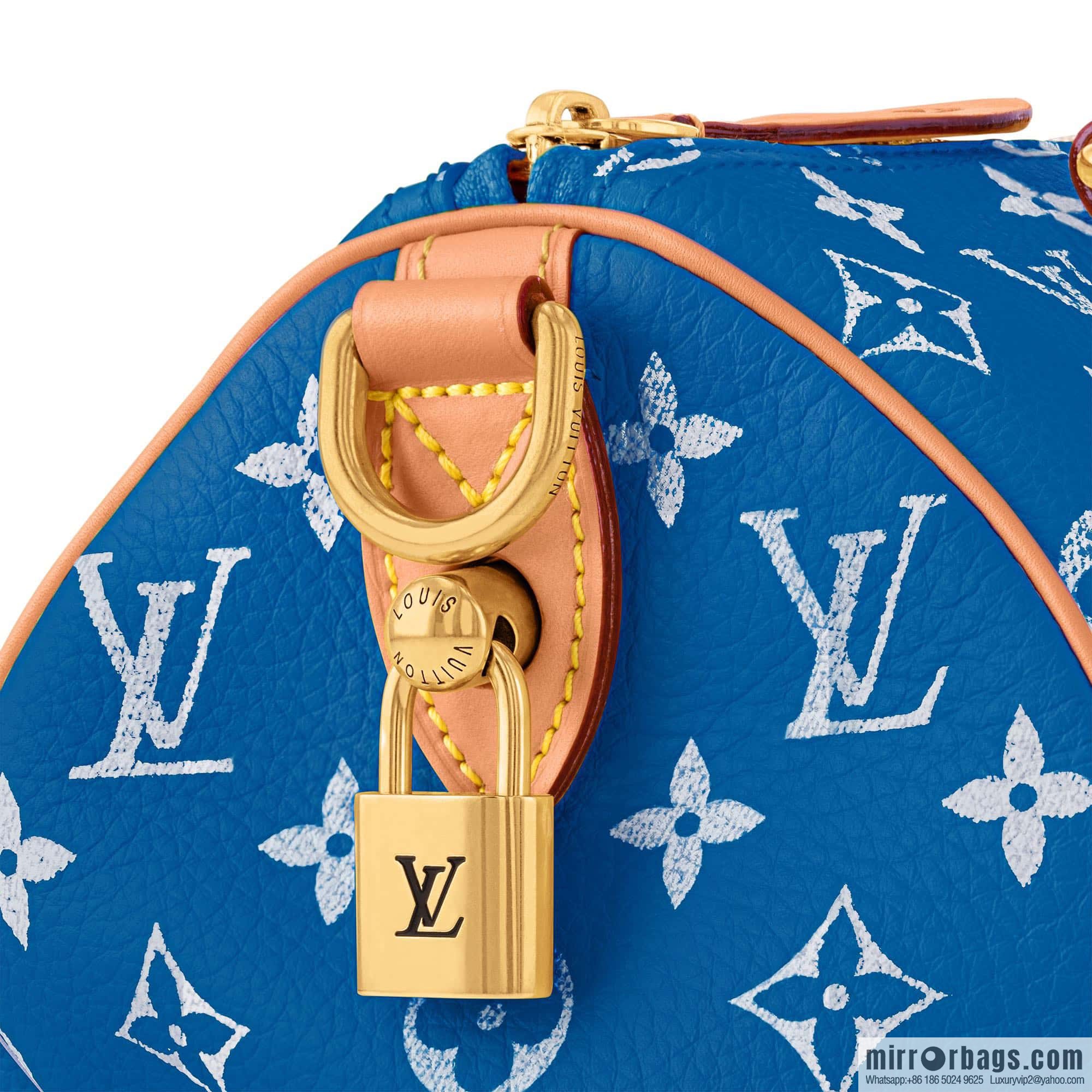 [Boutique‑grade] M24424 blue SPEEDY P9 BANDOULIZRE25 handbag