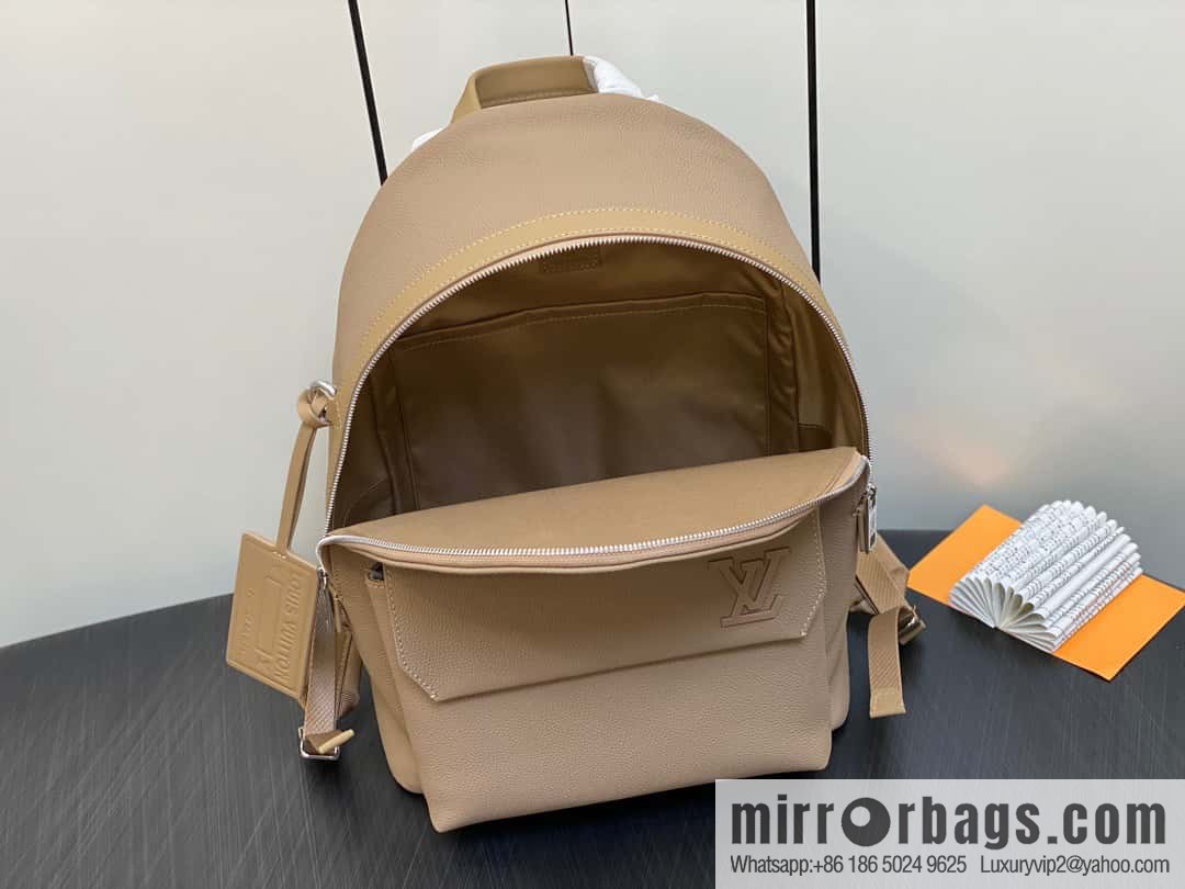 [Premium‑quality] M23708 apricot, full leather backpack series TAKEOFF backpack LV NEW BACKPACK backpack