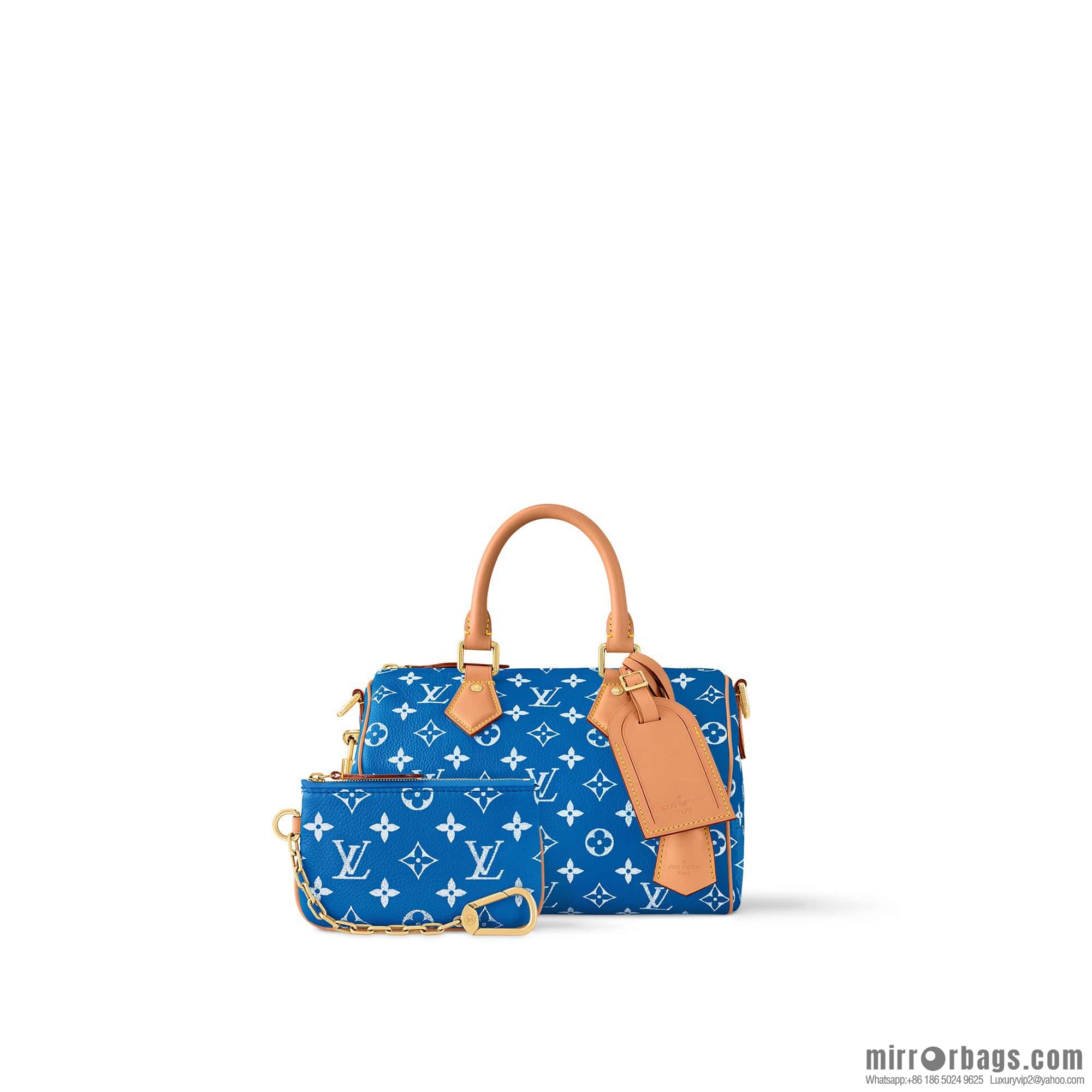 [Boutique‑grade] M24424 blue SPEEDY P9 BANDOULIZRE25 handbag