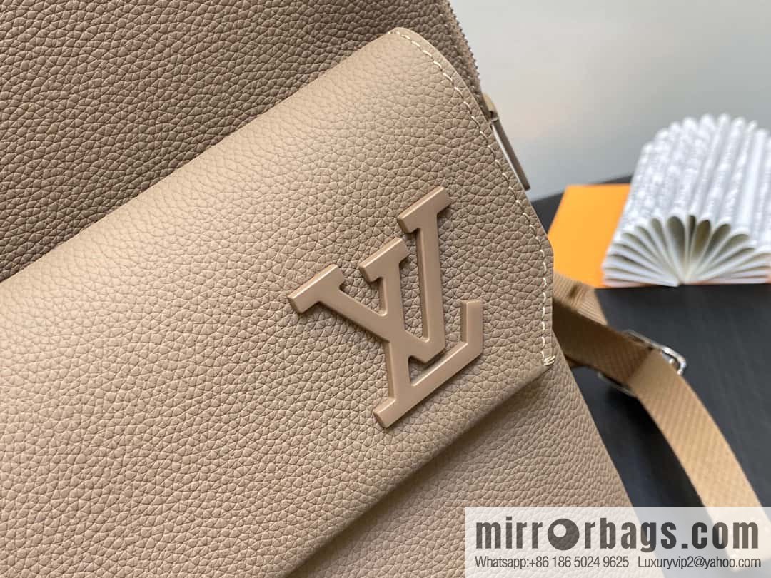 [Premium‑quality] M23708 apricot, full leather backpack series TAKEOFF backpack LV NEW BACKPACK backpack