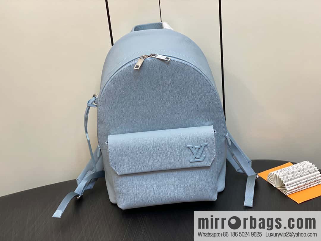 [Premium‑quality] M23708 light blue, full leather backpack series TAKEOFF backpack LV NEW BACKPACK backpack