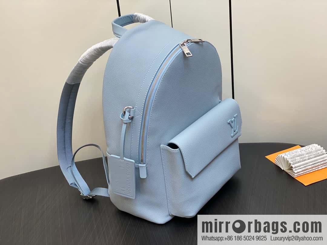 [Premium‑quality] M23708 light blue, full leather backpack series TAKEOFF backpack LV NEW BACKPACK backpack