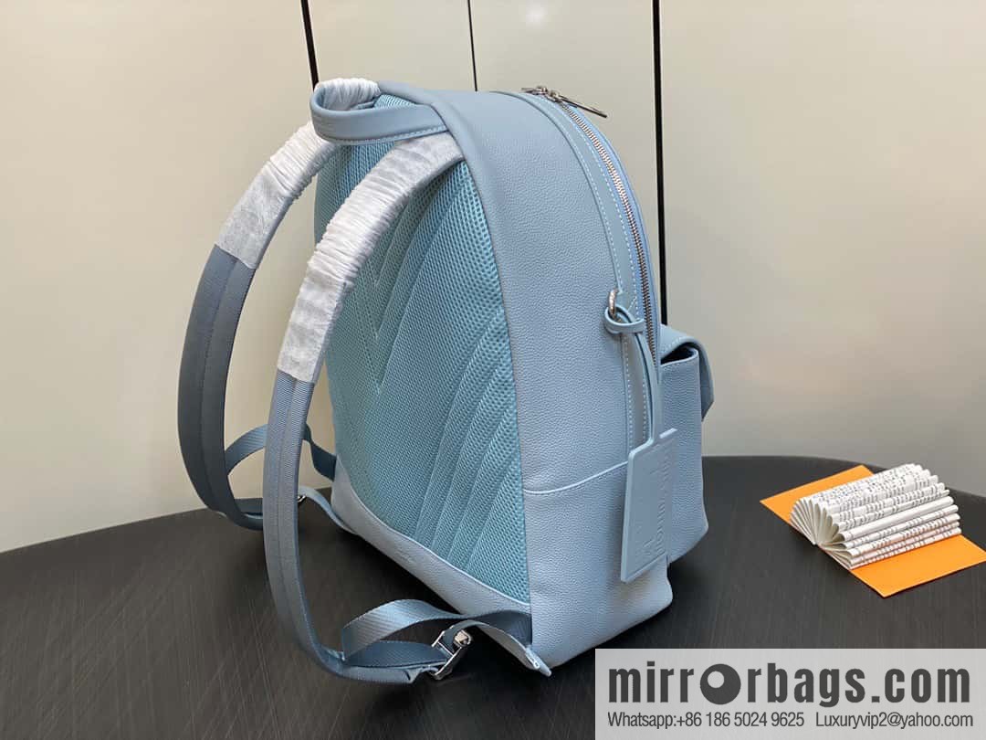 [Premium‑quality] M23708 light blue, full leather backpack series TAKEOFF backpack LV NEW BACKPACK backpack