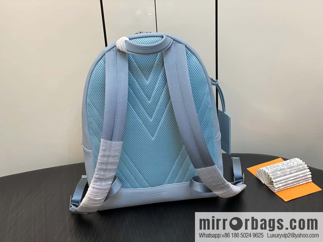 [Premium‑quality] M23708 light blue, full leather backpack series TAKEOFF backpack LV NEW BACKPACK backpack