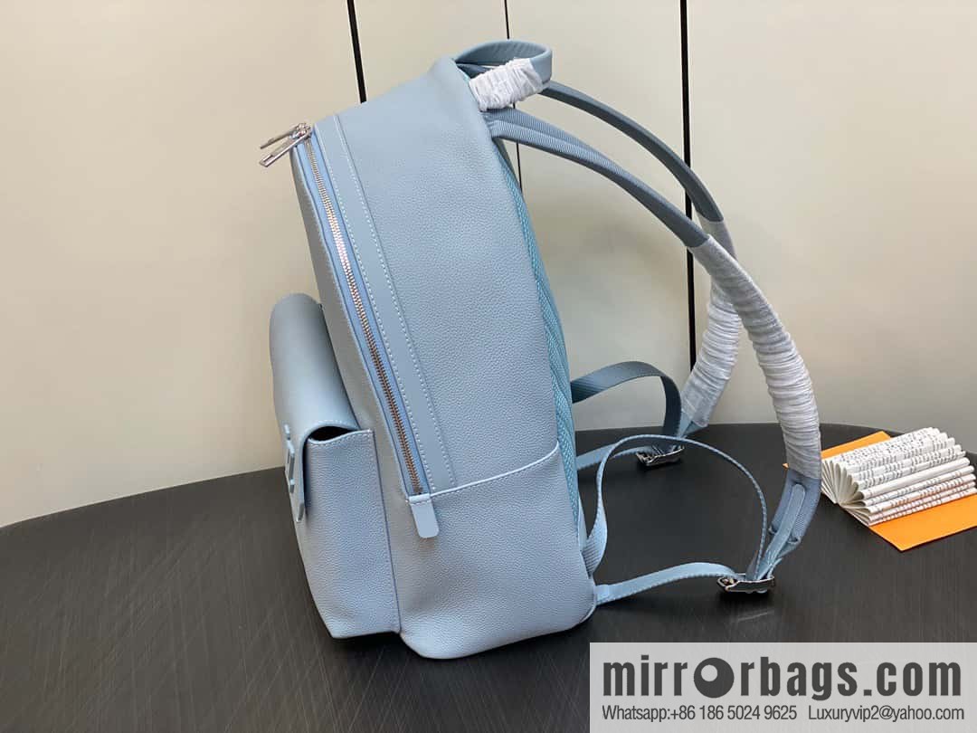 [Premium‑quality] M23708 light blue, full leather backpack series TAKEOFF backpack LV NEW BACKPACK backpack