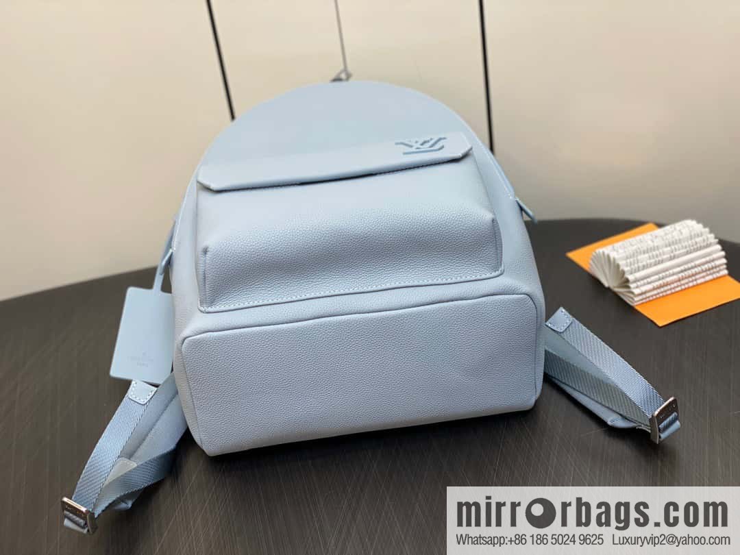 [Premium‑quality] M23708 light blue, full leather backpack series TAKEOFF backpack LV NEW BACKPACK backpack