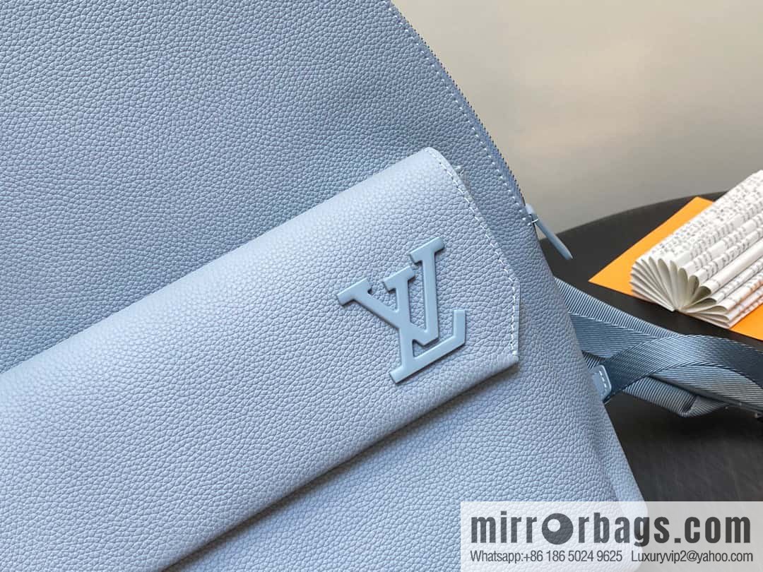 [Premium‑quality] M23708 light blue, full leather backpack series TAKEOFF backpack LV NEW BACKPACK backpack