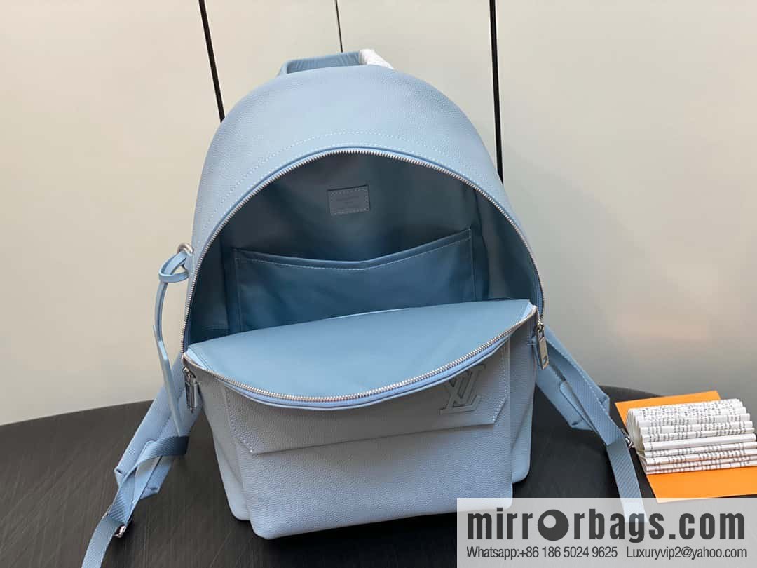 [Premium‑quality] M23708 light blue, full leather backpack series TAKEOFF backpack LV NEW BACKPACK backpack