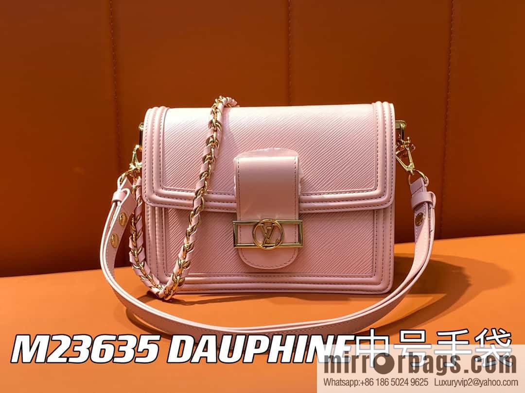 [Boutique‑grade] M23635 pink epi Daphne series DAUPHINE medium handbag M23635 this Dauphine medium handbag
