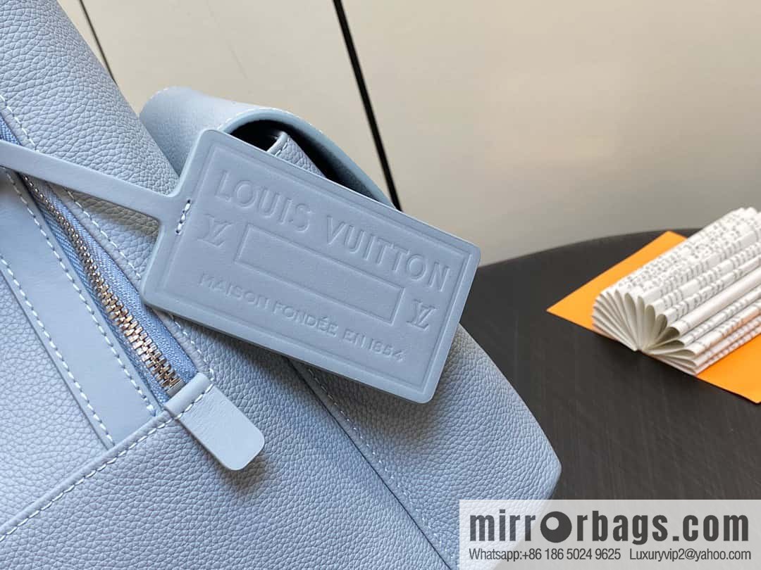[Premium‑quality] M23708 light blue, full leather backpack series TAKEOFF backpack LV NEW BACKPACK backpack
