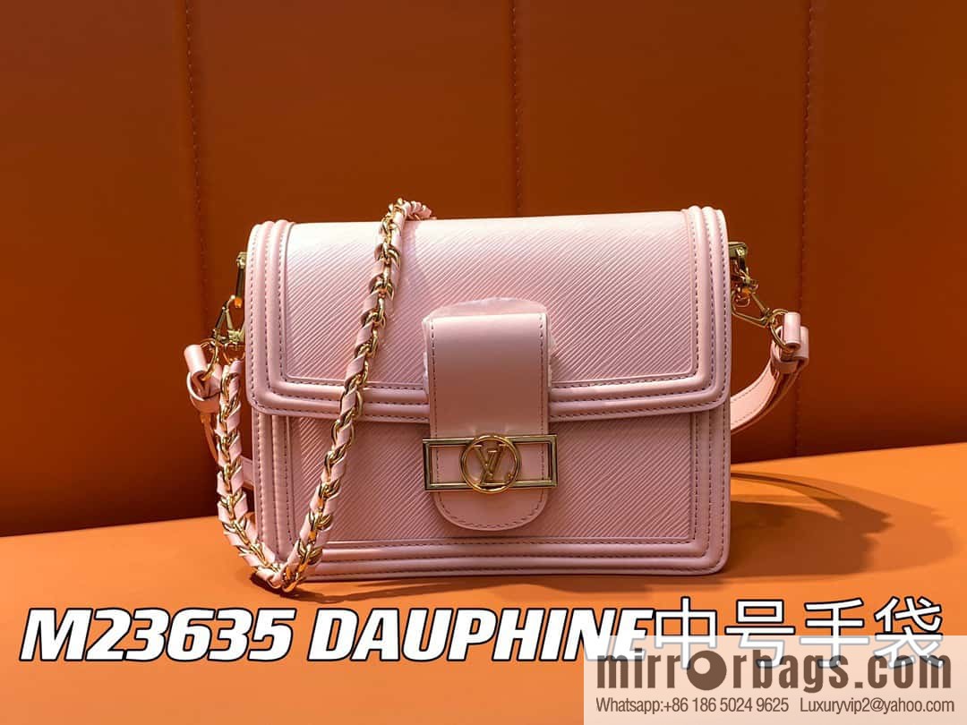 [Boutique‑grade] M23635 pink epi Daphne series DAUPHINE medium handbag M23635 this Dauphine medium handbag