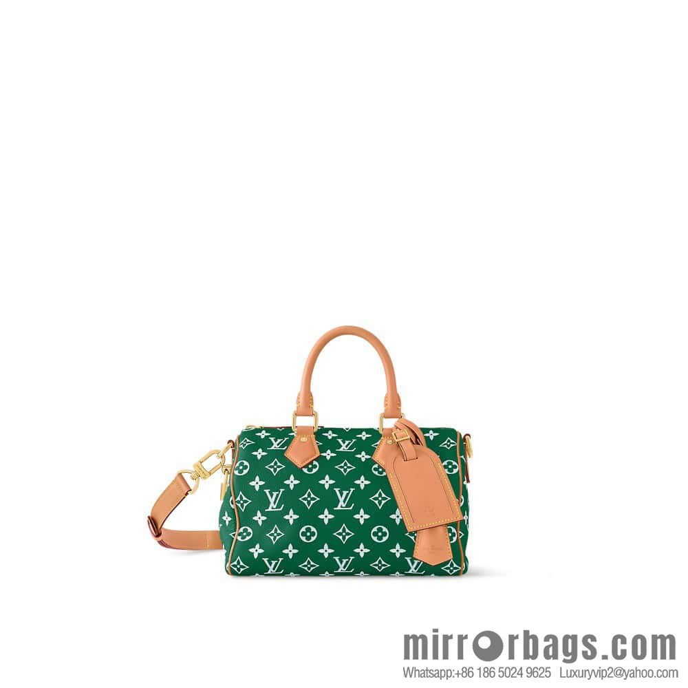 [Boutique‑grade] M24423 green, full leather pillow bag speedy series SPEEDY P9 BANDOULIIZRE25 handbag