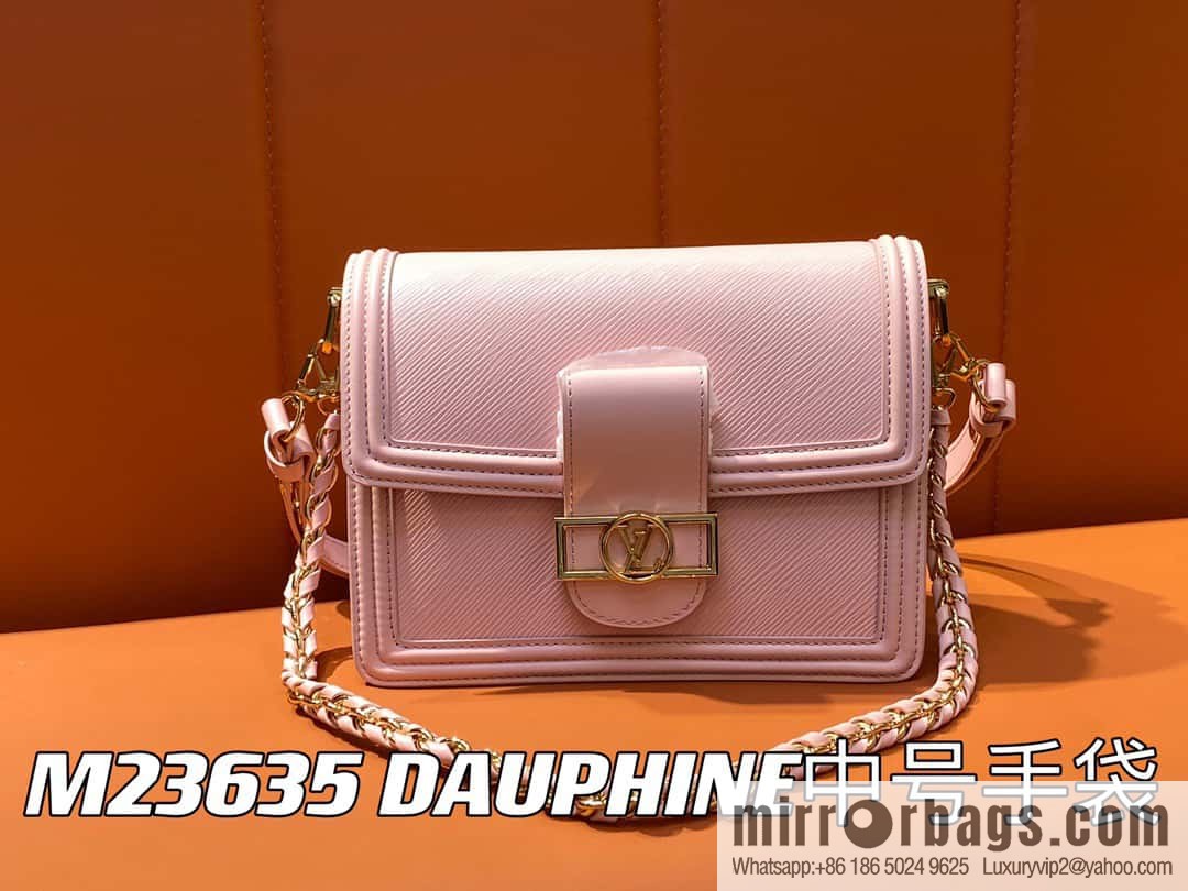[Boutique‑grade] M23635 pink epi Daphne series DAUPHINE medium handbag M23635 this Dauphine medium handbag