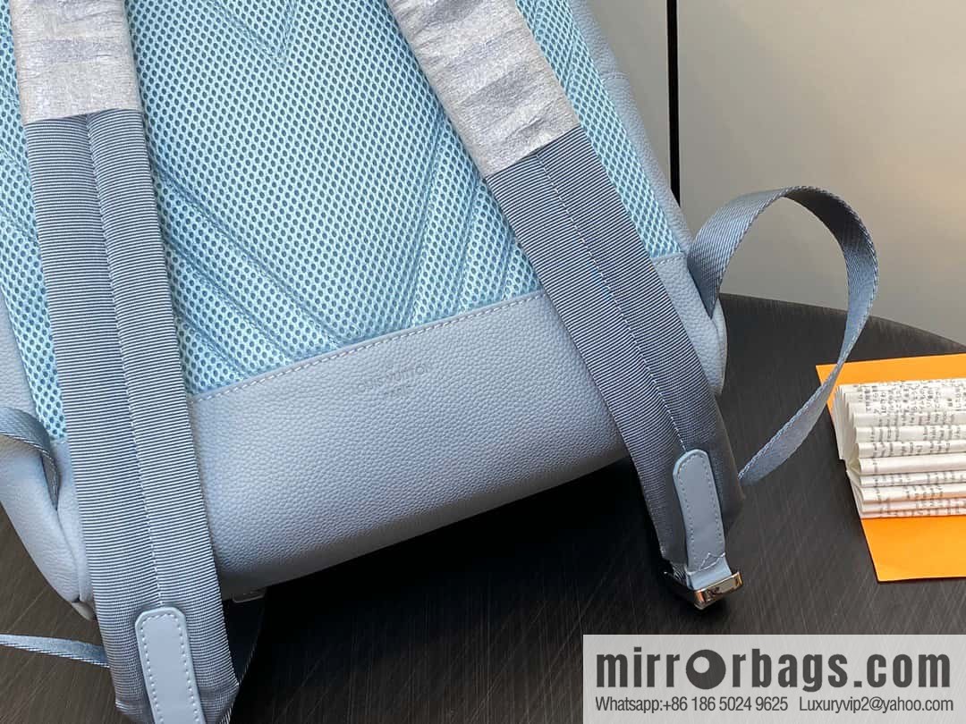 [Premium‑quality] M23708 light blue, full leather backpack series TAKEOFF backpack LV NEW BACKPACK backpack