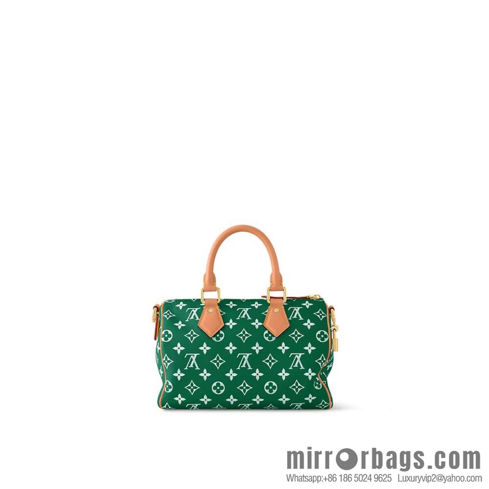 [Boutique‑grade] M24423 green, full leather pillow bag speedy series SPEEDY P9 BANDOULIIZRE25 handbag
