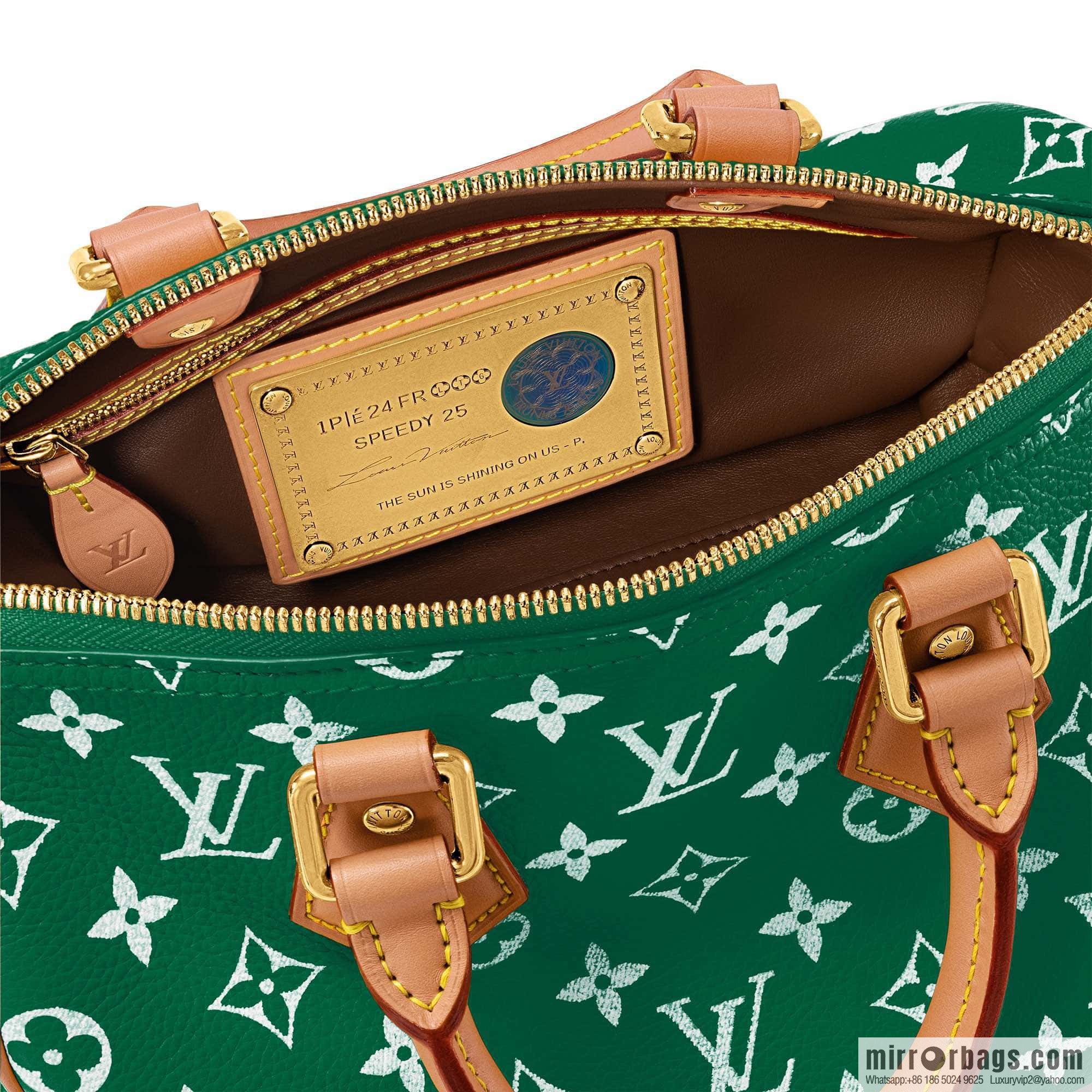 [Boutique‑grade] M24423 green, full leather pillow bag speedy series SPEEDY P9 BANDOULIIZRE25 handbag