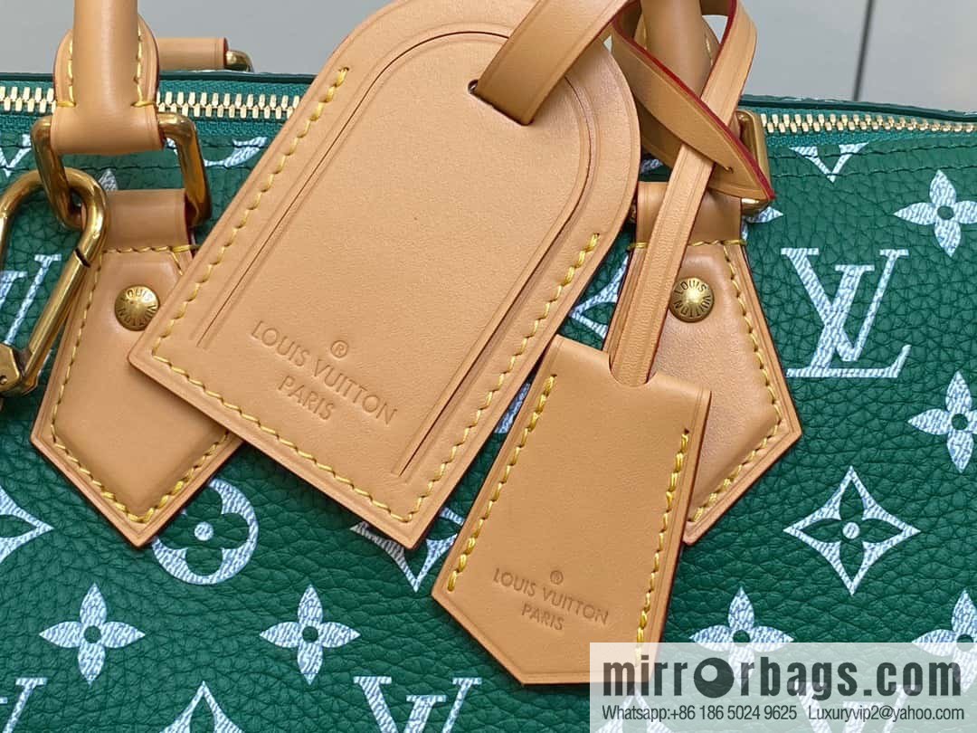 [Boutique‑grade] M24423 green, full leather pillow bag speedy series SPEEDY P9 BANDOULIIZRE25 handbag