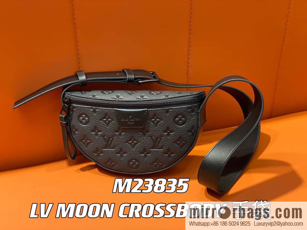 [Boutique‑grade] M23835 black full leather, men's bag moon bag series, new LV MOON CROSSBODY handbag in autumn and winter