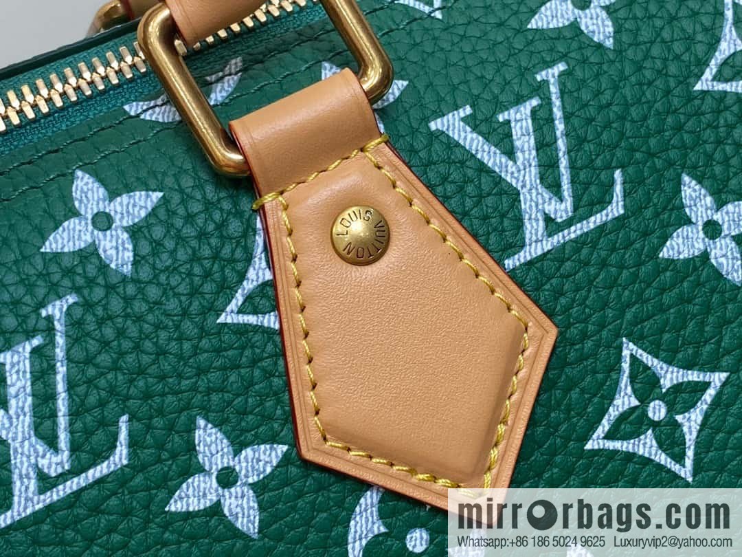 [Boutique‑grade] M24423 green, full leather pillow bag speedy series SPEEDY P9 BANDOULIIZRE25 handbag