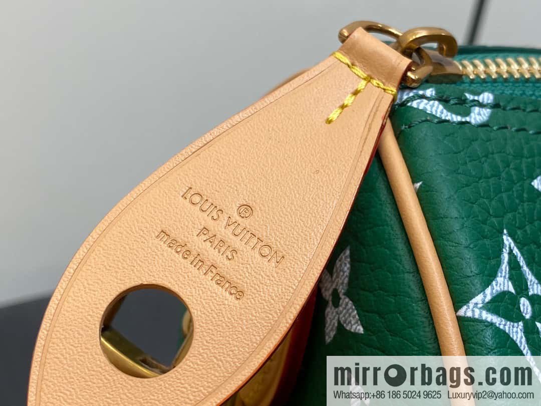 [Boutique‑grade] M24423 green, full leather pillow bag speedy series SPEEDY P9 BANDOULIIZRE25 handbag