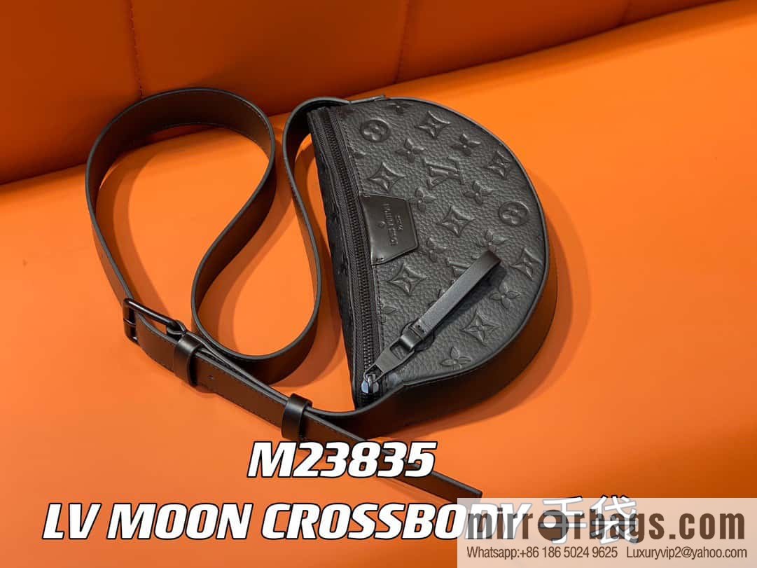 [Boutique‑grade] M23835 black full leather, men's bag moon bag series, new LV MOON CROSSBODY handbag in autumn and winter