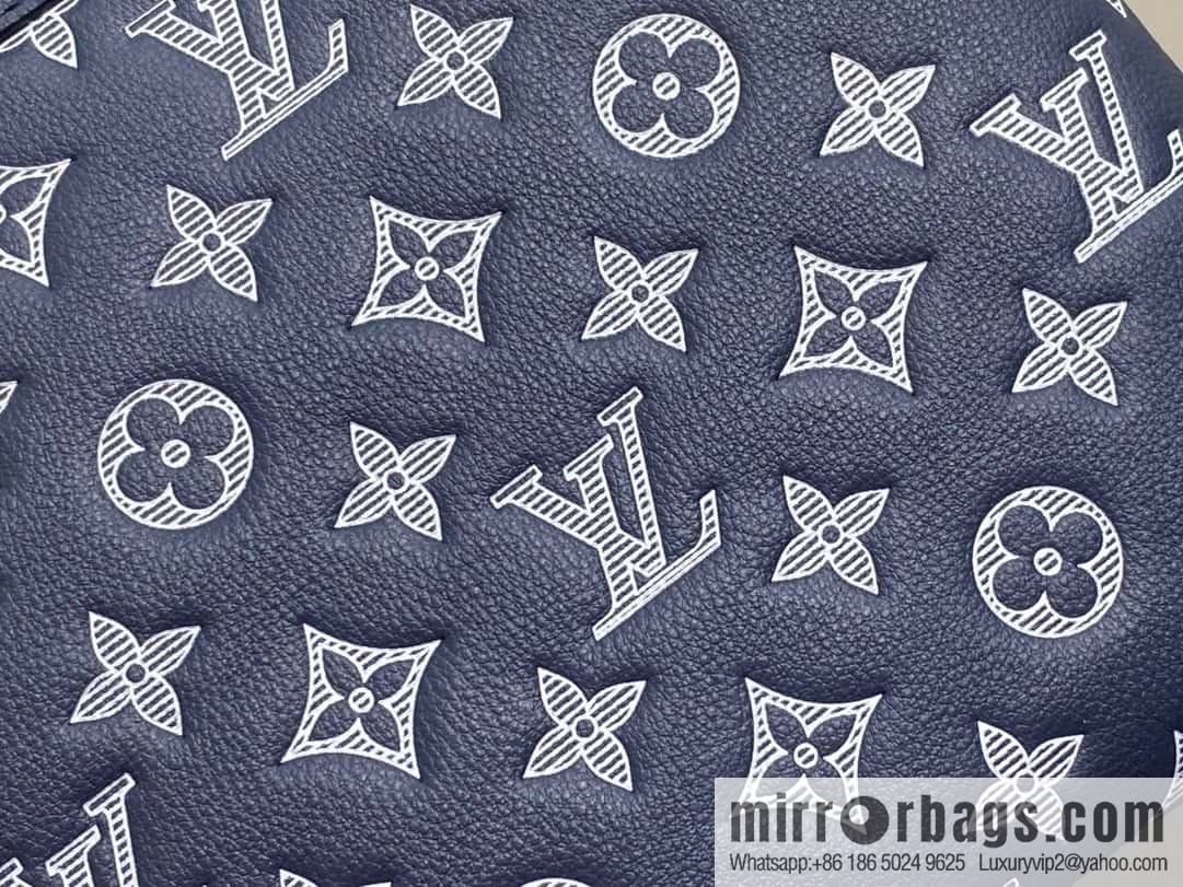[Premium‑quality] M83382 blue silk screen, full leather clutch bag series