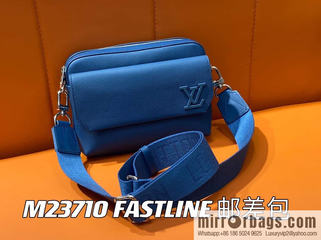 [Boutique‑grade] M23710 dark blue, full leather men's bag messenger bag series, new FASTLINE messenger bag in autumn and winter