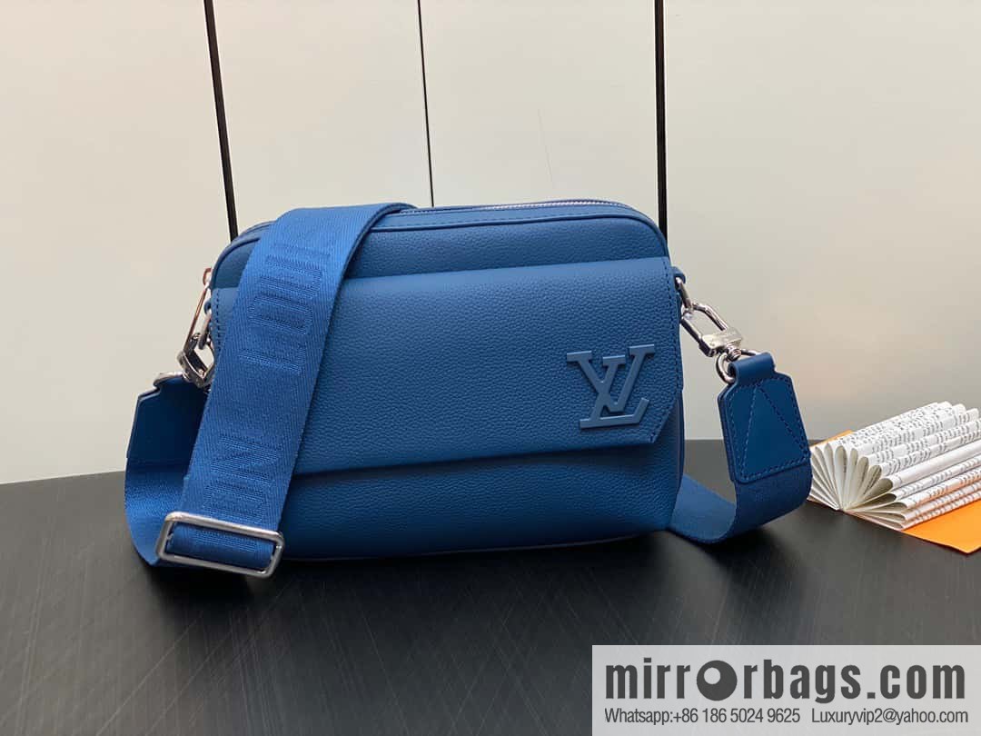 [Boutique‑grade] M23710 dark blue, full leather men's bag messenger bag series, new FASTLINE messenger bag in autumn and winter