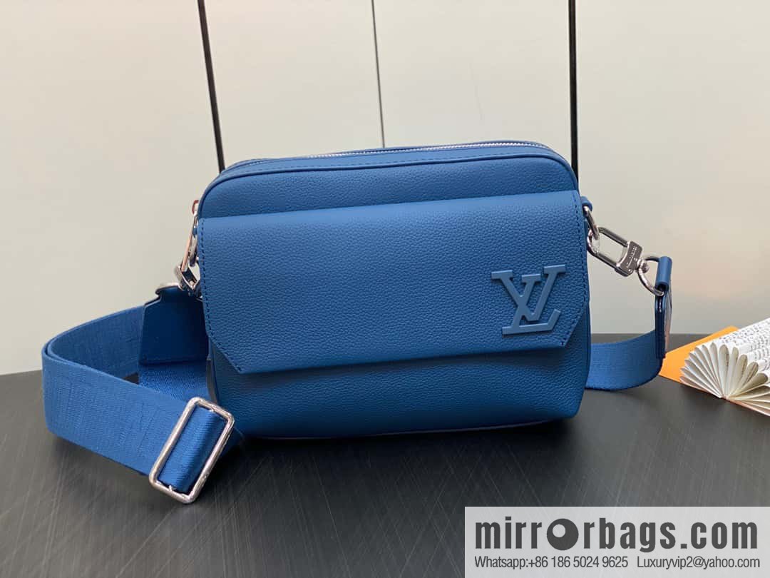 [Boutique‑grade] M23710 dark blue, full leather men's bag messenger bag series, new FASTLINE messenger bag in autumn and winter