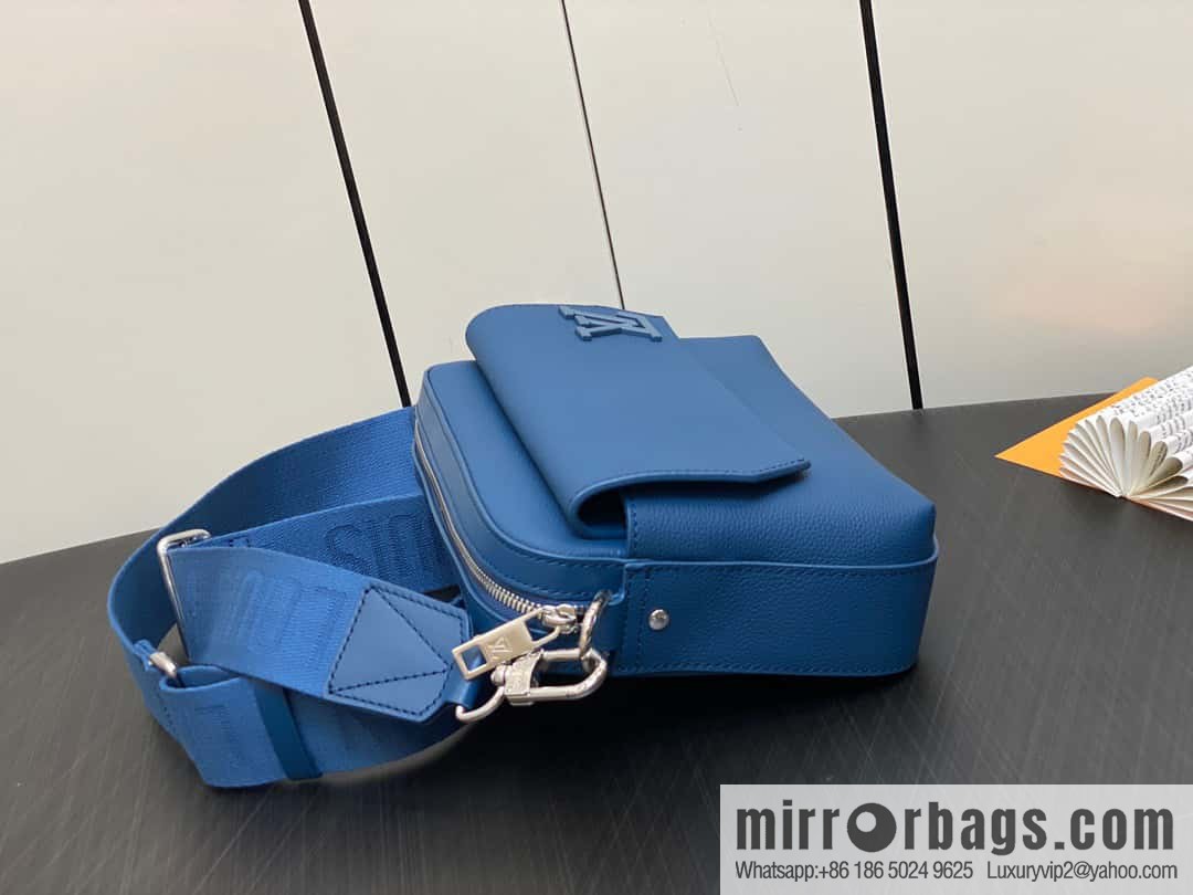 [Boutique‑grade] M23710 dark blue, full leather men's bag messenger bag series, new FASTLINE messenger bag in autumn and winter