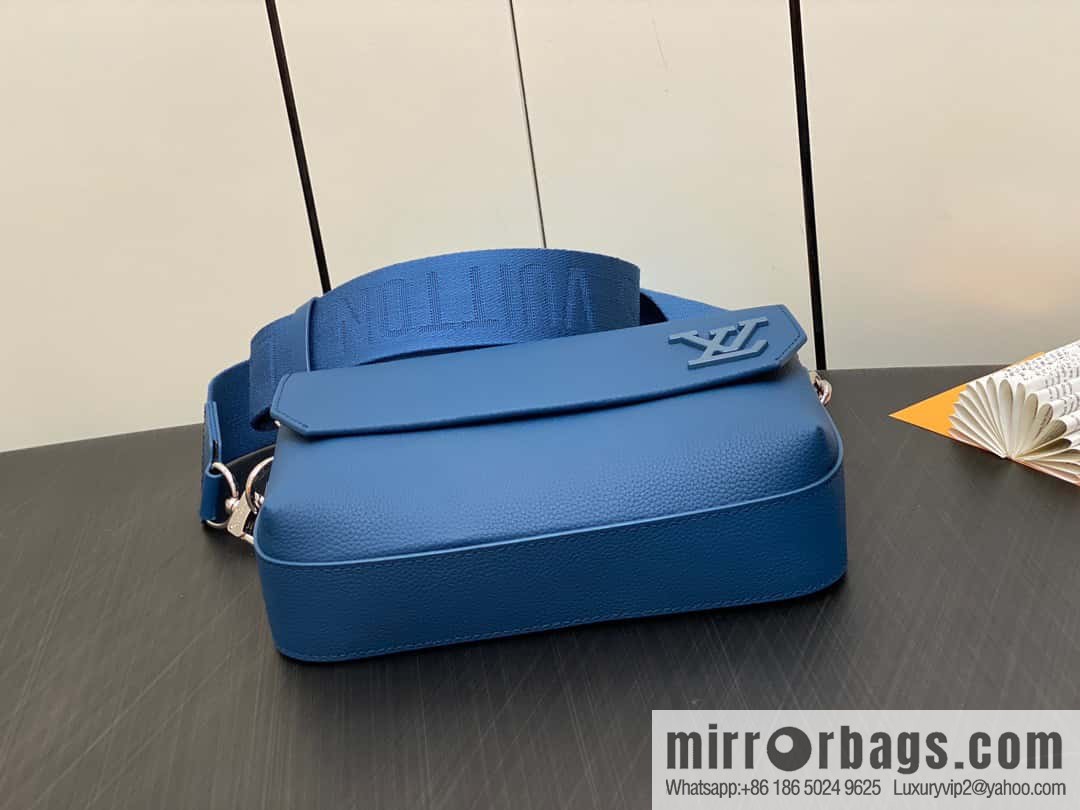 [Boutique‑grade] M23710 dark blue, full leather men's bag messenger bag series, new FASTLINE messenger bag in autumn and winter