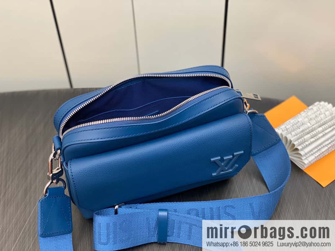 [Boutique‑grade] M23710 dark blue, full leather men's bag messenger bag series, new FASTLINE messenger bag in autumn and winter
