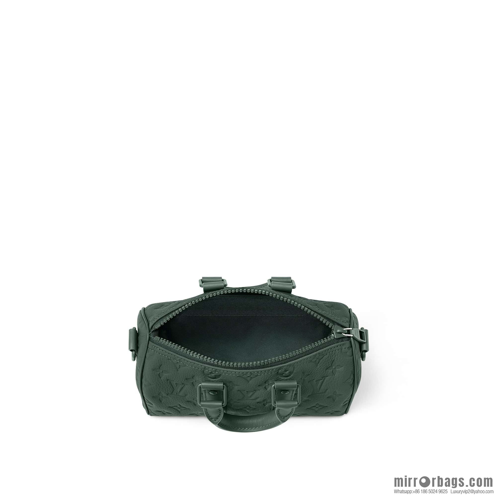 [Premium‑quality] M24432 dark green, full leather embossed pillow bag speedy series KEEPALL BANDOULIZRE 25 travel bag