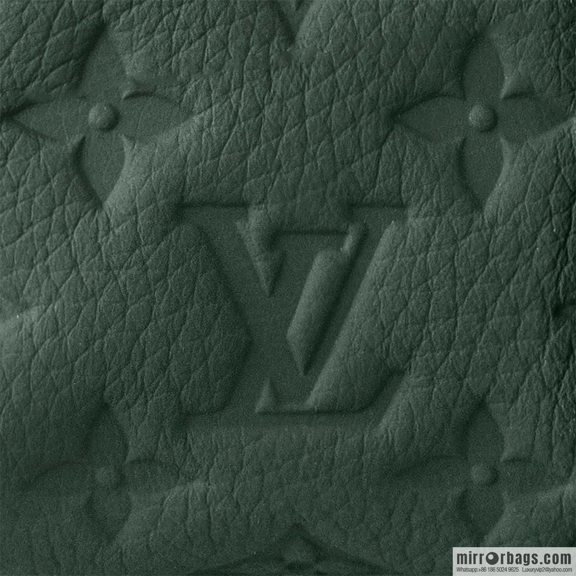 [Premium‑quality] M24432 dark green, full leather embossed pillow bag speedy series KEEPALL BANDOULIZRE 25 travel bag