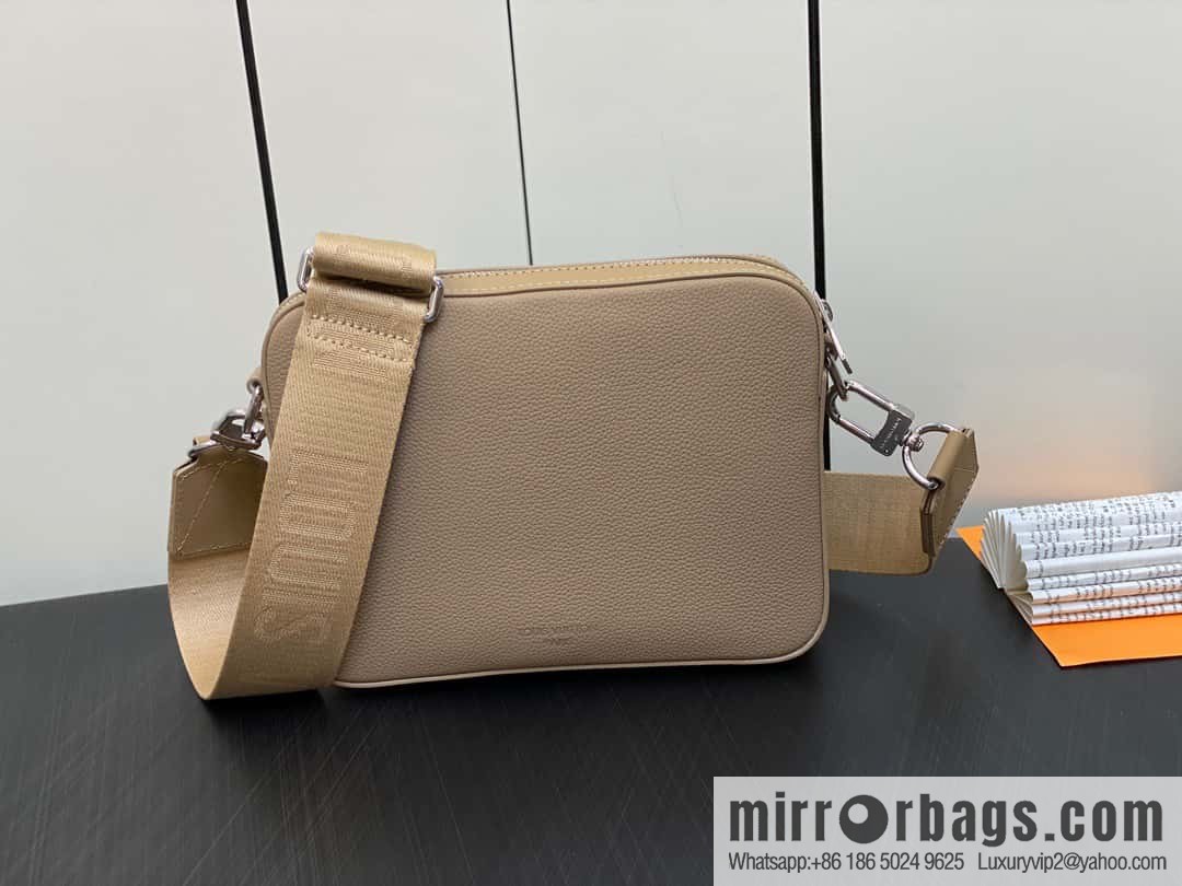 [Boutique‑grade] M23710 apricot, full leather men's bag messenger bag series, new FASTLINE messenger bag in autumn and winter