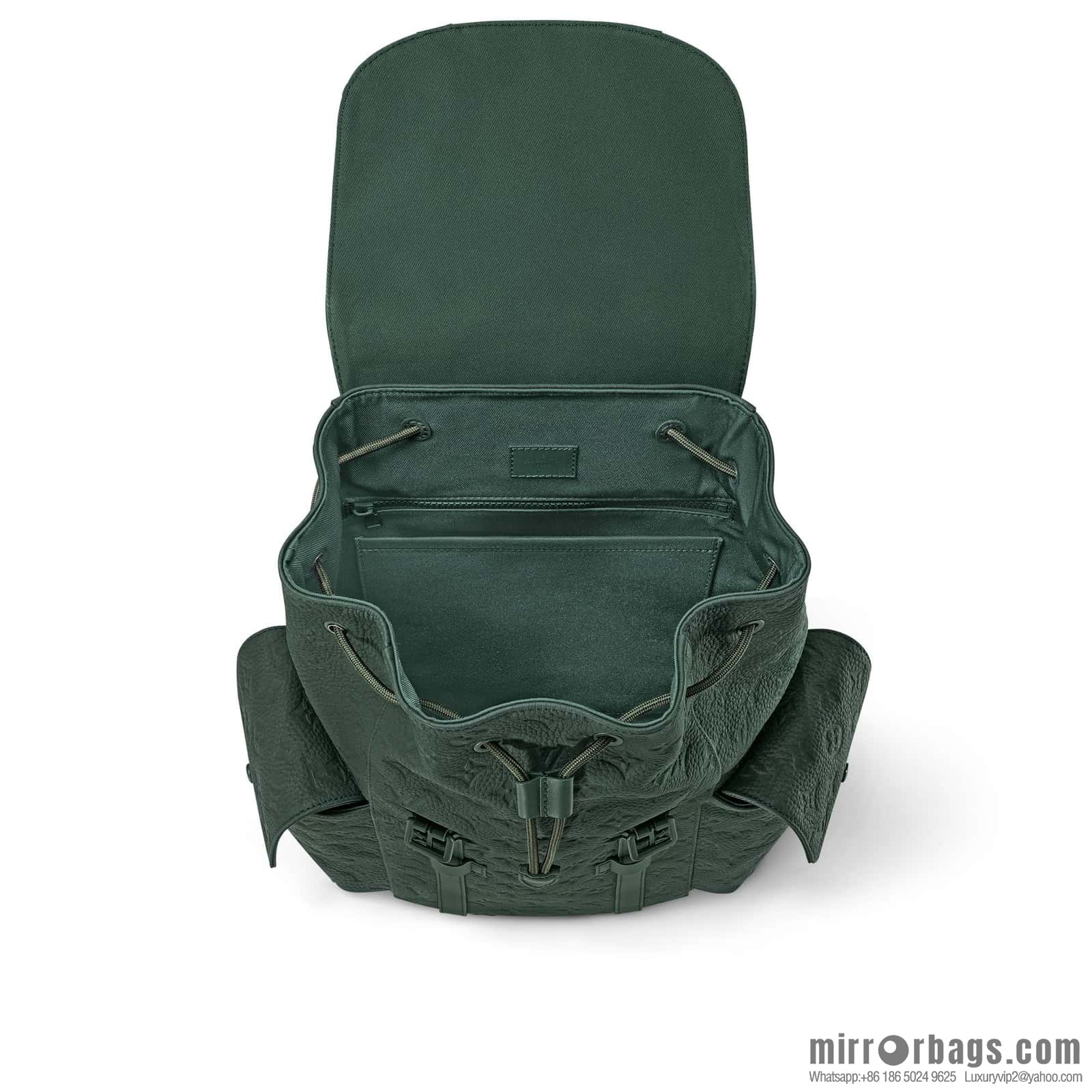 [Boutique‑grade] M24428 dark green, full leather embossed backpack series CHRISTOPHER medium backpack M55699