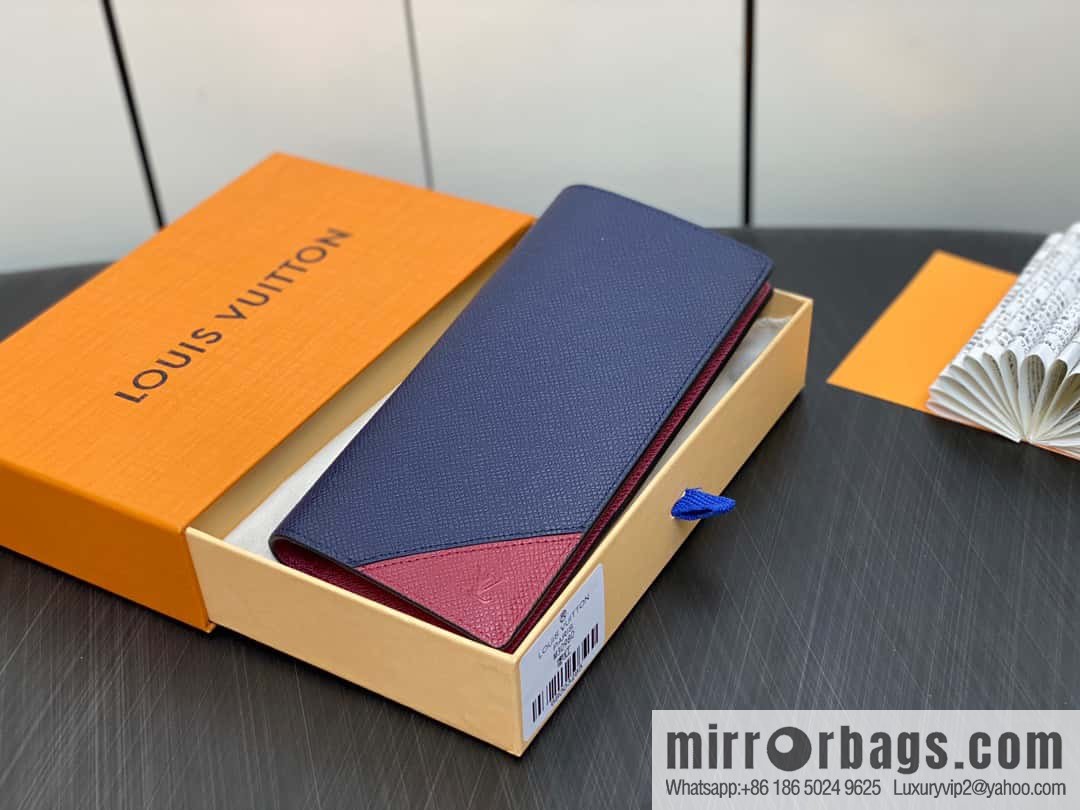 [Boutique‑grade] M30980 jujube red, full leather suit clip series BRAZZA wallet